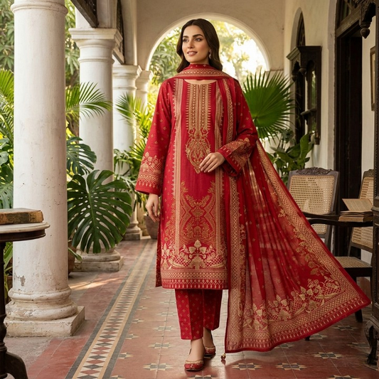 Noor-ul-Haya: Royal Red Eid Ensemble