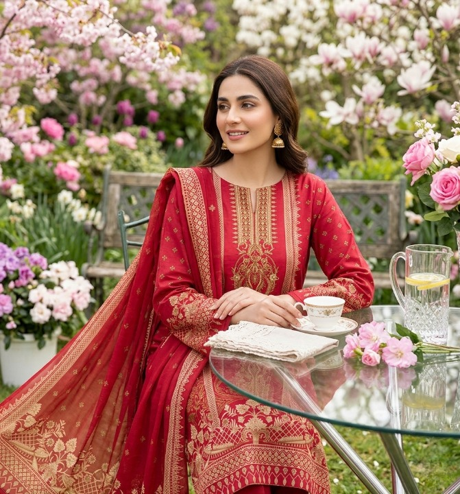 Noor-ul-Haya: Royal Red Eid Ensemble